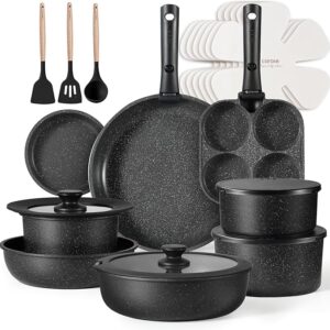 CAROTE 23pcs Pots and Pans Set Non Stick, Cookware Sets