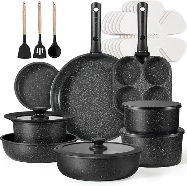 CAROTE 23pcs Pots and Pans Set Non Stick, Cookware Sets