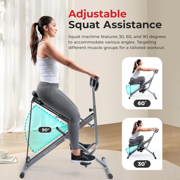 Sunny Health & Fitness Row-N-Ride Squat Assist Trainer,