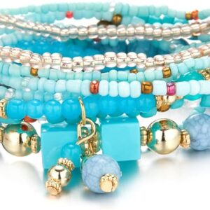 8Pcs Bohemian Stackable Beaded Bracelets Set for Women