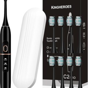 Electric Toothbrush Set, Comes with 8 Brush Heads & Travel Case
