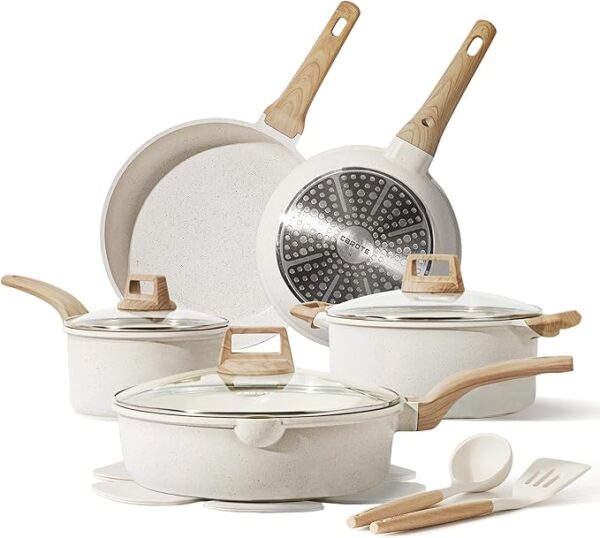 CAROTE 14 Pcs Pots and Pans Set Nonstick