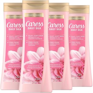 Caress Body Wash for Women, Daily Silk White Peach & Orange Blossom