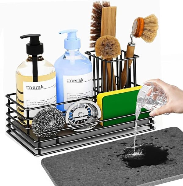 Yofidra Kitchen Sink Caddy: Sink Sponge with Instant Drying Stone
