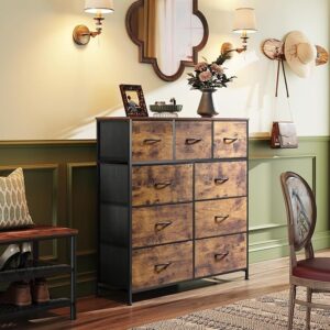 WLIVE 9-Drawer Dresser, Fabric Storage Tower for Bedroom