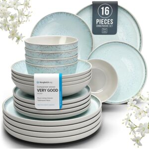 16 Piece Dinnerware Sets for 4 - Modern Style Stoneware Dinnerware Set