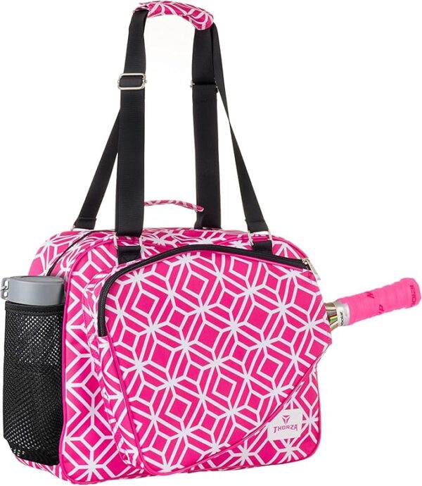 Thorza Pickleball Bag for Women with Paddle Holder, Mesh Side Pocket