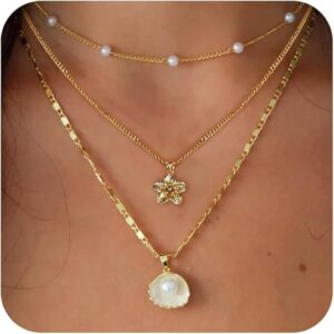 Charm Necklaces for Women,14k Gold Plated