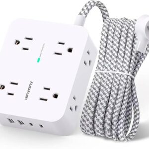 Surge Protector Power Strip - HANYCONY 8 Outlets 4 USB (2 USB C) Charging Ports