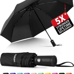 Seniny Windproof Travel Umbrella, Automatic Umbrellas for Rain