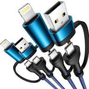 4-in-1 Multi USB Charging Cable, 2Pack 60W Fast Charging