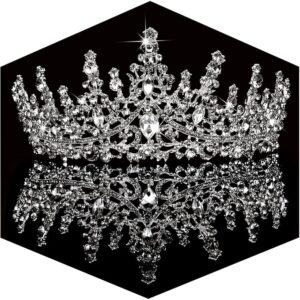 TOBATOBA Silver Wedding Crystal Tiaras and Crowns for Women