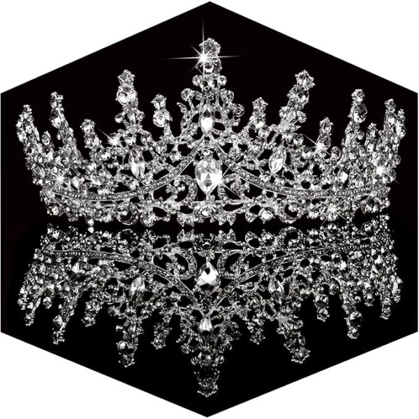 TOBATOBA Silver Wedding Crystal Tiaras and Crowns for Women