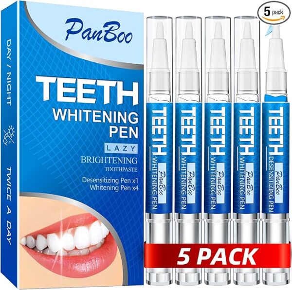 Teeth Whitening Pen 4+1(5 Pack), 70+ Treatments