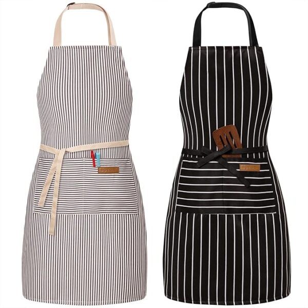 2 Pack Adjustable Bib Apron with 2 Pockets
